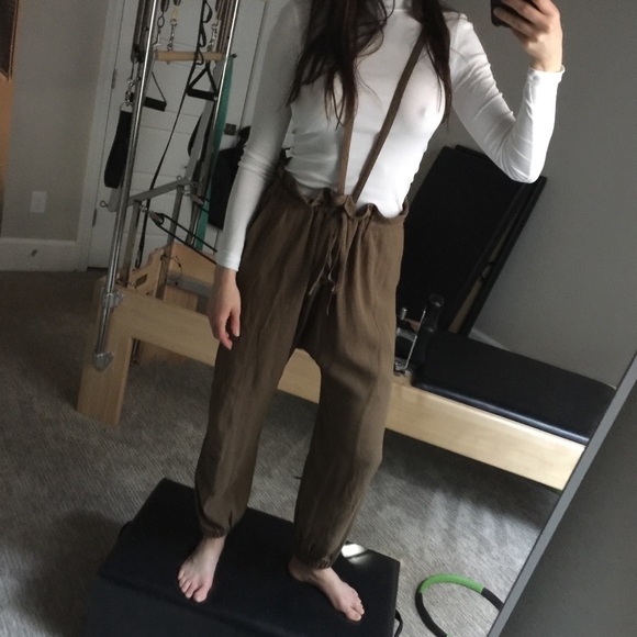 Ulla Johnson Pants - Ulla Johnson Freja suspender pants / overalls teak